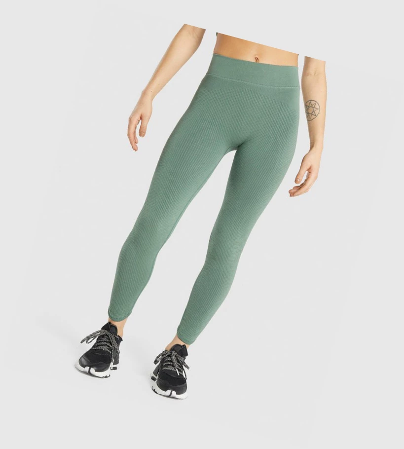 Gymshark Pause Seamless High Waisted Naisten Leggingsit Vihreä | BDVNWP760
