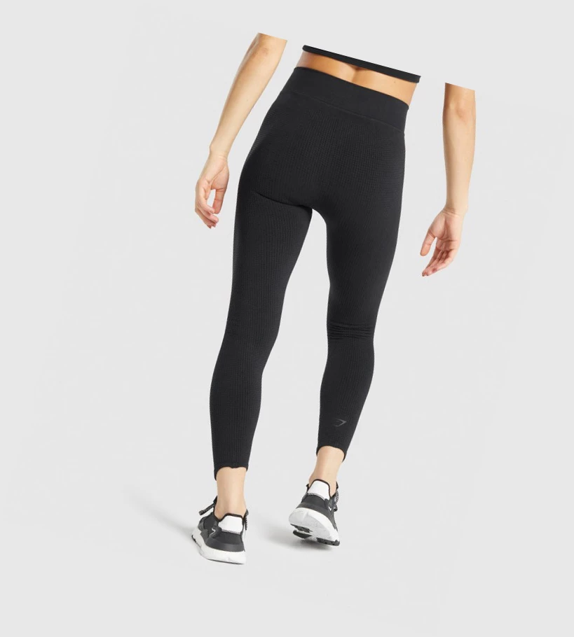 Gymshark Pause Seamless High Waisted Naisten Leggingsit Mustat | NIHSXR603