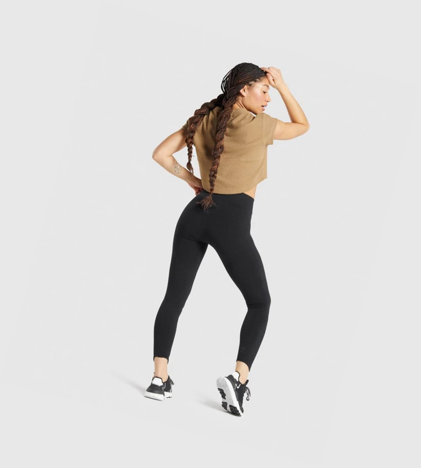 Gymshark Pause Seamless High Waisted Naisten Leggingsit Mustat | NIHSXR603