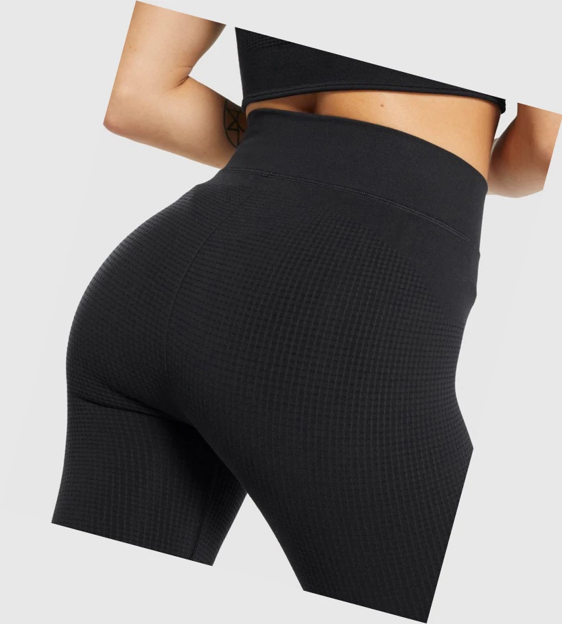 Gymshark Pause Seamless High Waisted Naisten Leggingsit Mustat | NIHSXR603