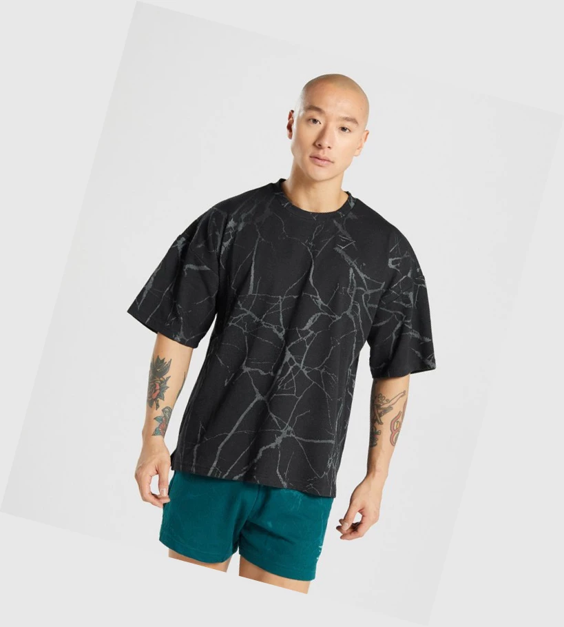 Gymshark Power Crew Miesten T Paidat Mustat | RVFYIB823