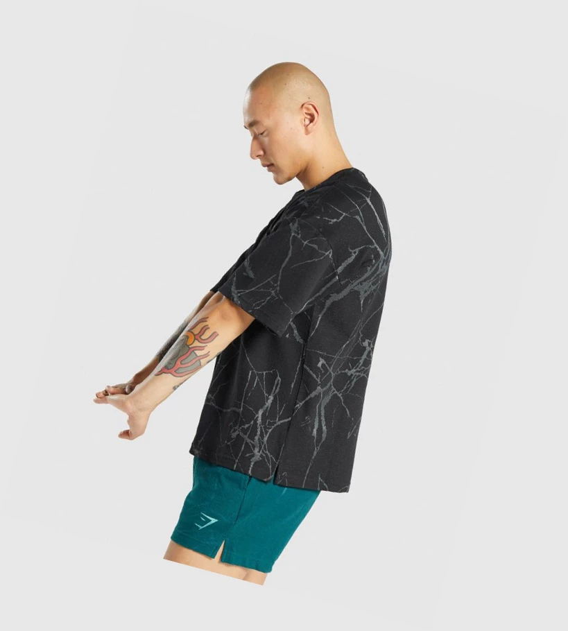Gymshark Power Crew Miesten T Paidat Mustat | RVFYIB823