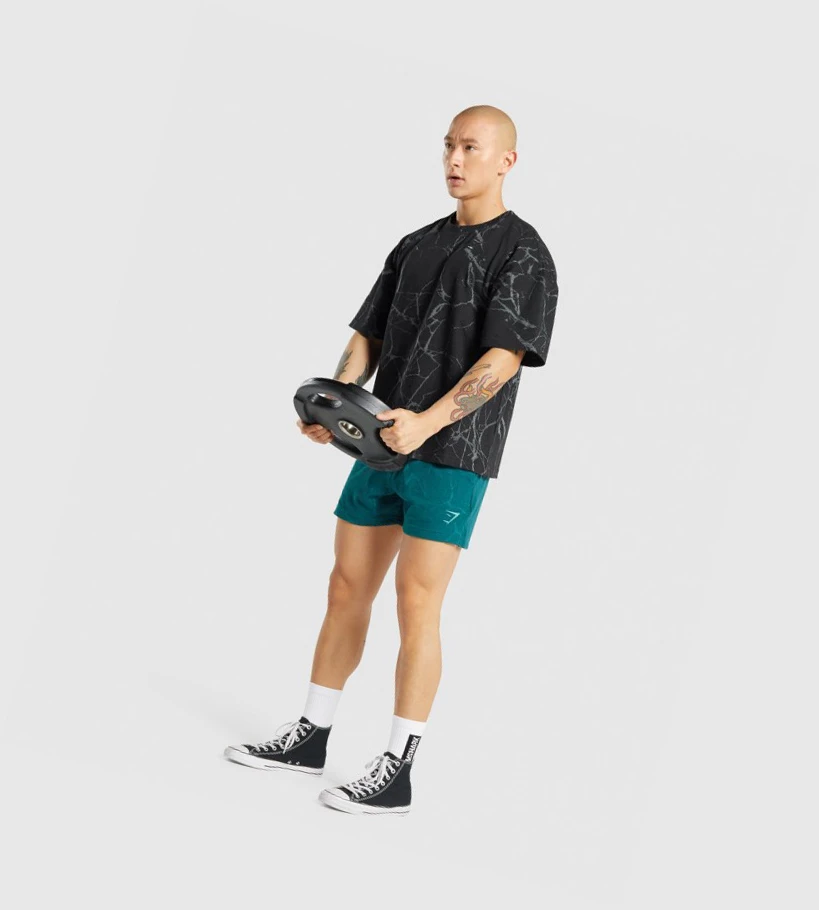 Gymshark Power Crew Miesten T Paidat Mustat | RVFYIB823