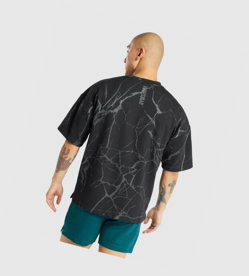 Gymshark Power Crew Miesten T Paidat Mustat | RVFYIB823