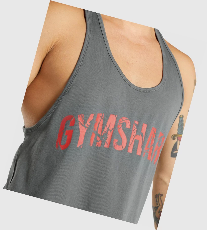 Gymshark Power Miesten Hihaton Paita Harmaat | KQFJWA731