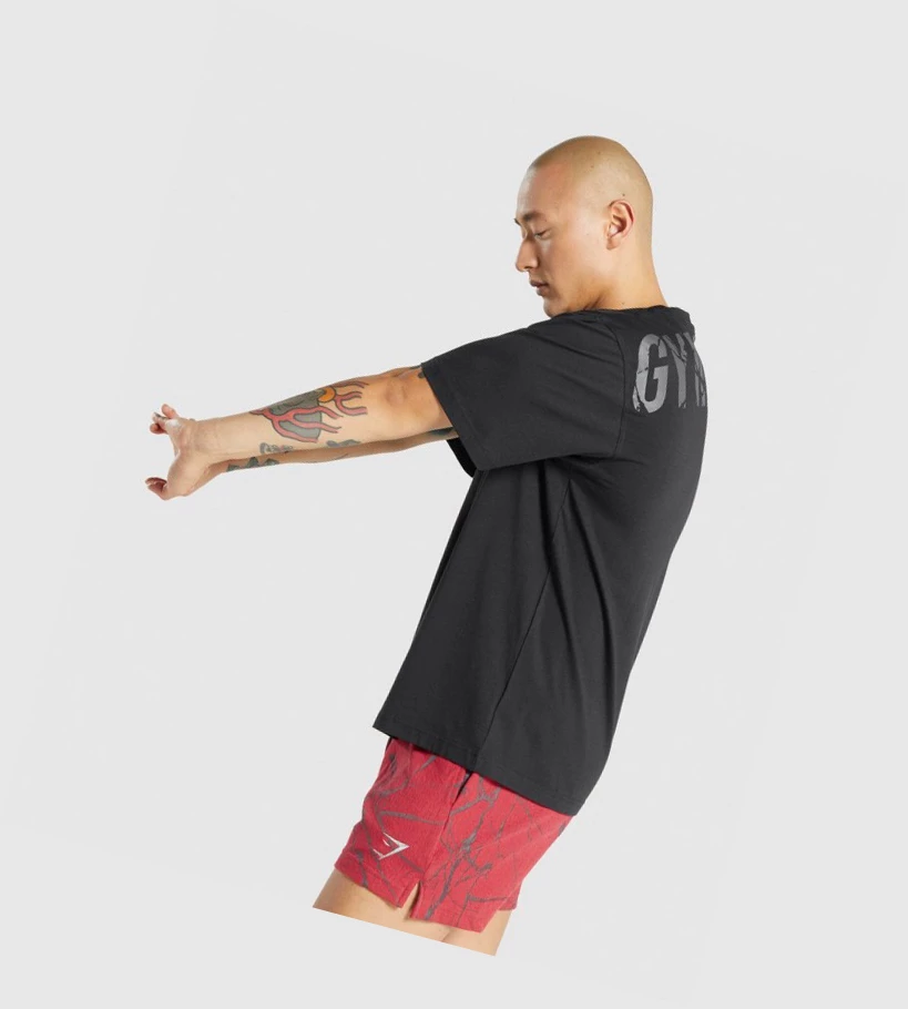 Gymshark Power Miesten T Paidat Mustat | WNAQYX548