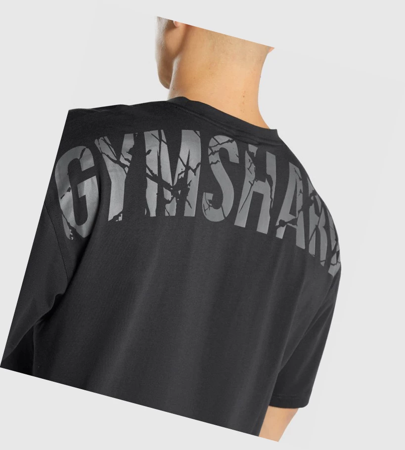Gymshark Power Miesten T Paidat Mustat | WNAQYX548