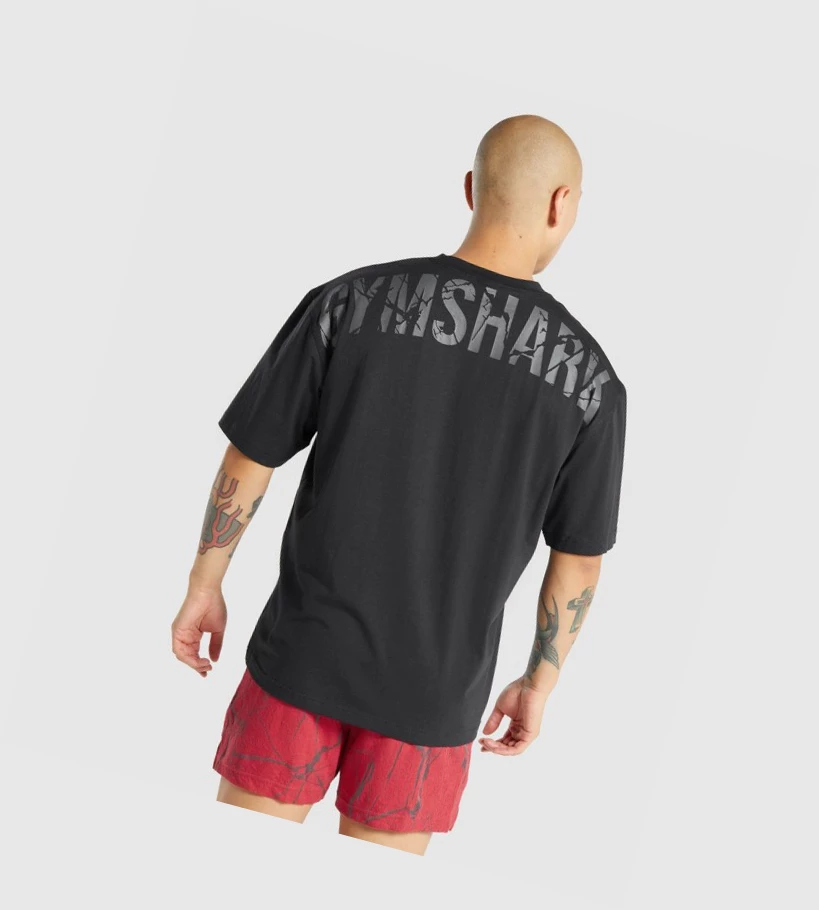 Gymshark Power Miesten T Paidat Mustat | WNAQYX548