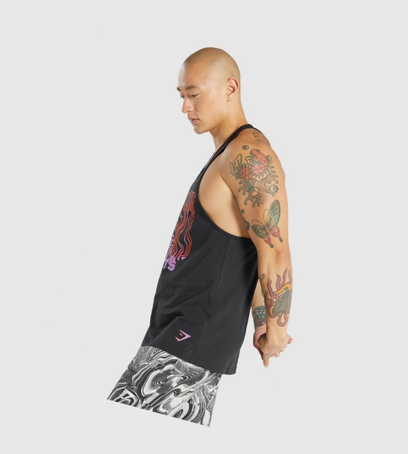 Gymshark Pre-Workout Miesten Hihaton Paita Mustat | IKJSFE389
