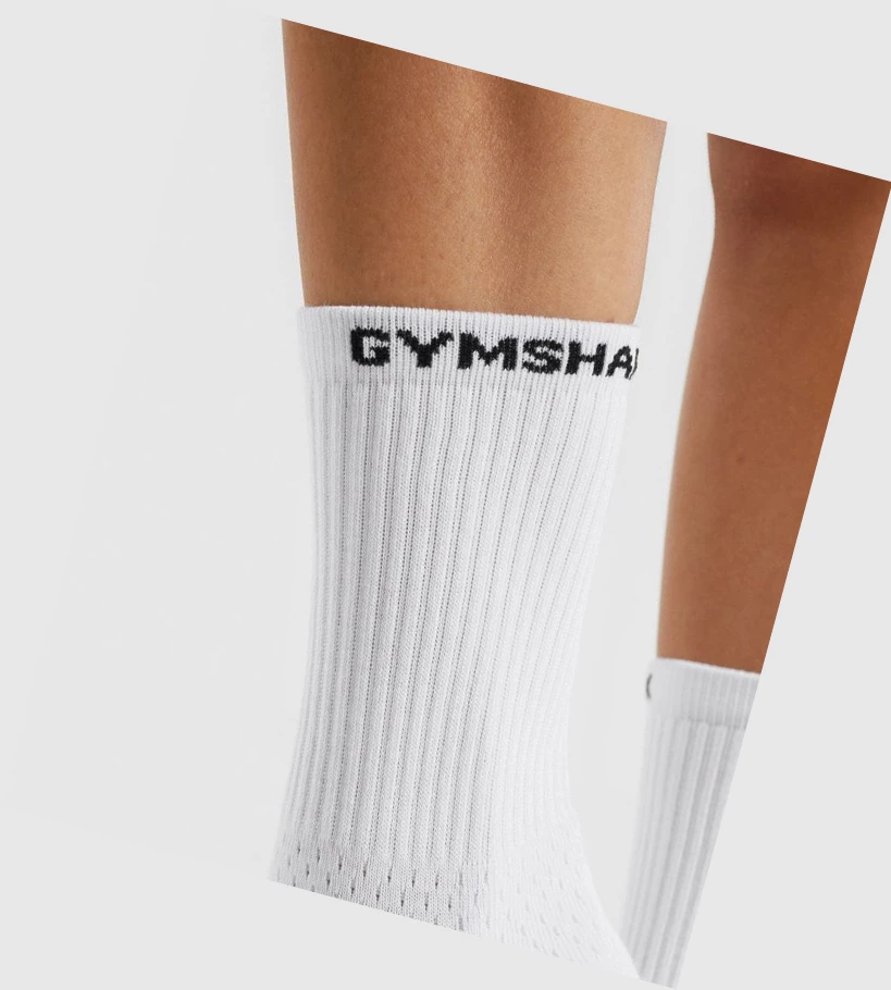 Gymshark Premium Logo 1pk Naisten Sukat Valkoinen | HOGXMY439
