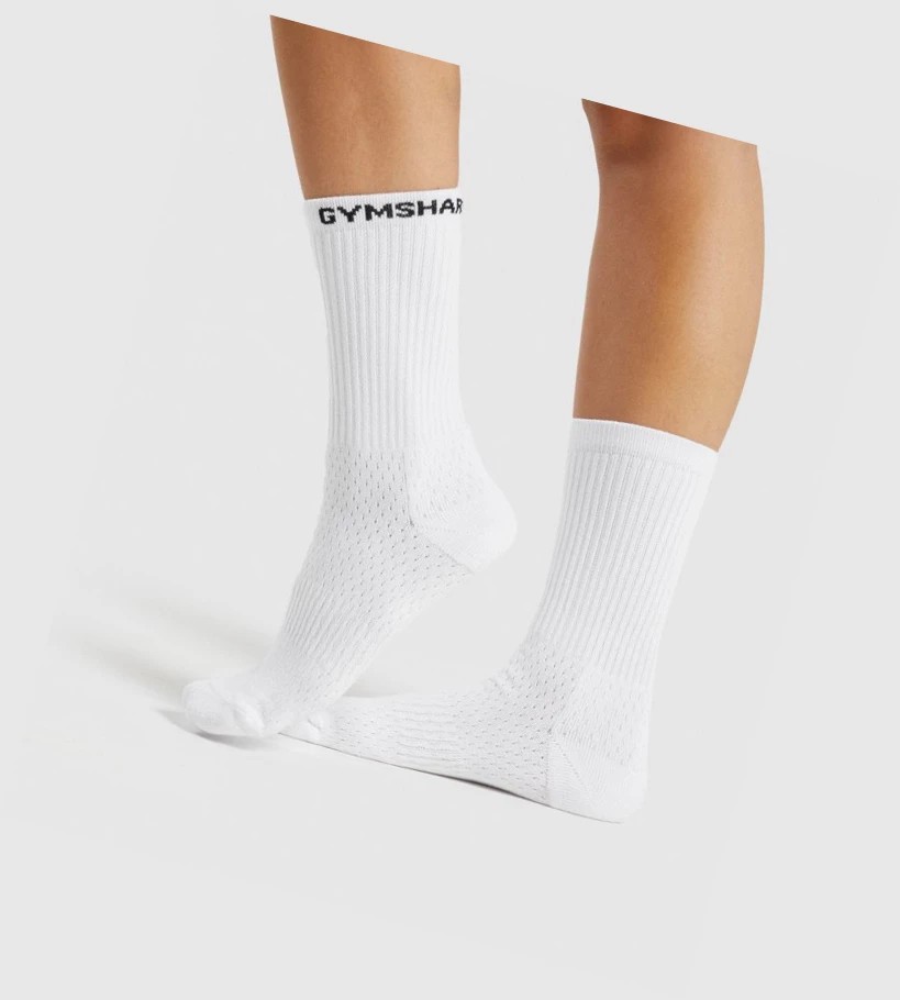 Gymshark Premium Logo 1pk Naisten Sukat Valkoinen | HOGXMY439