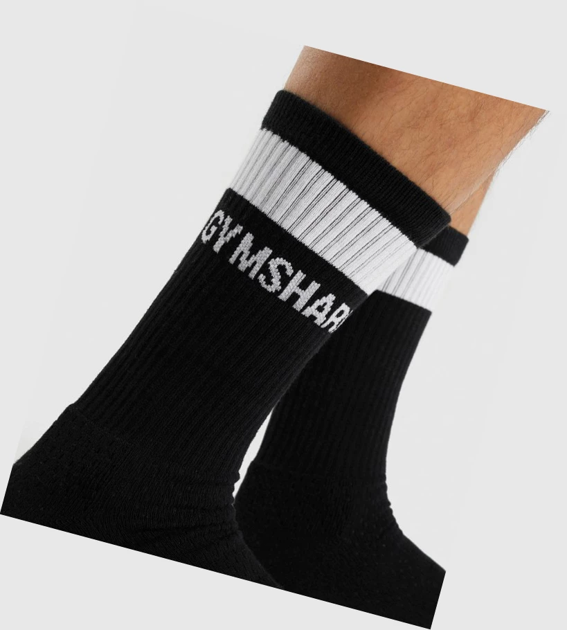 Gymshark Premium Logo 1pk Naisten Sukat Mustat | NMGYKW462