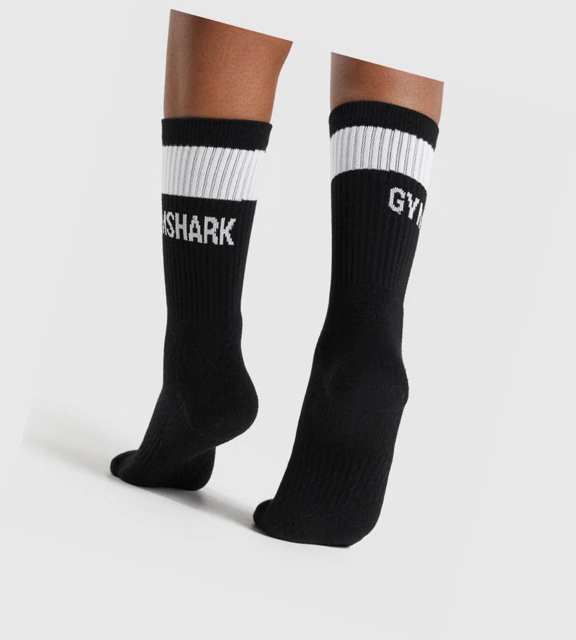 Gymshark Premium Logo 1pk Naisten Sukat Mustat | NMGYKW462