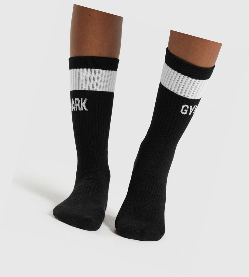 Gymshark Premium Logo 1pk Naisten Sukat Mustat | NMGYKW462