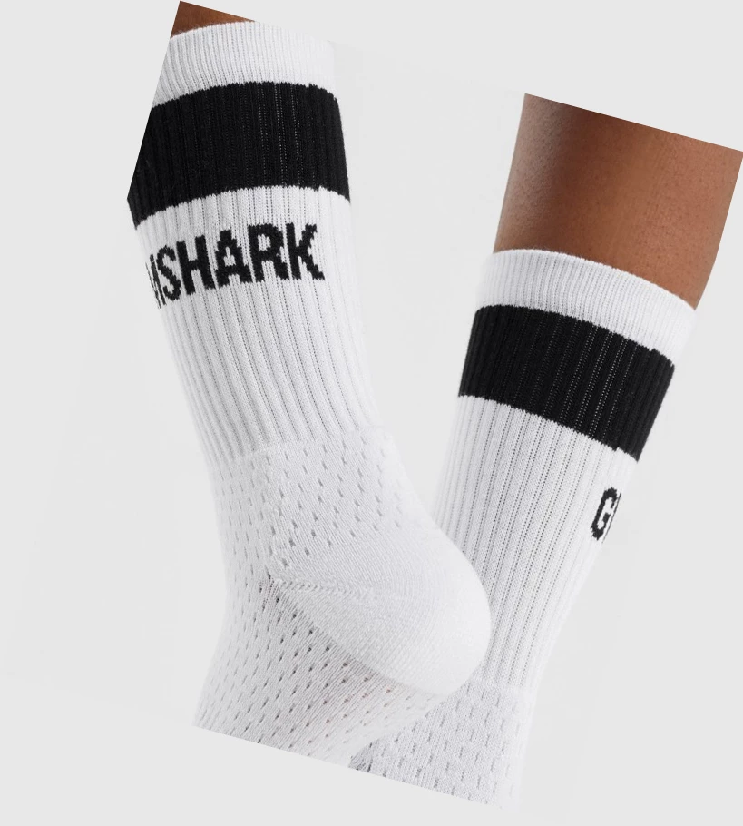 Gymshark Premium Logo 1pk Naisten Sukat Valkoinen | WZTHCJ174