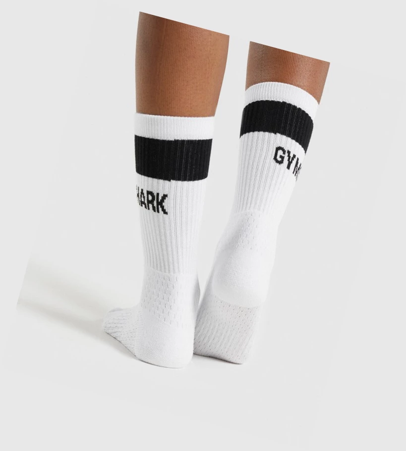 Gymshark Premium Logo 1pk Naisten Sukat Valkoinen | WZTHCJ174