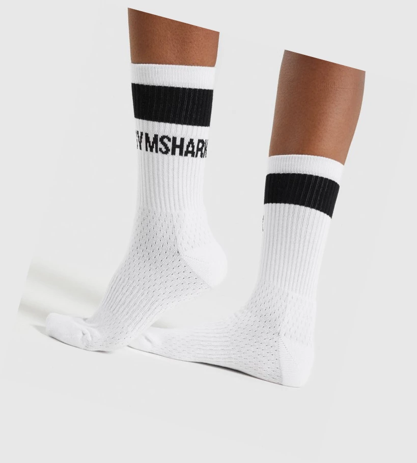 Gymshark Premium Logo 1pk Naisten Sukat Valkoinen | WZTHCJ174