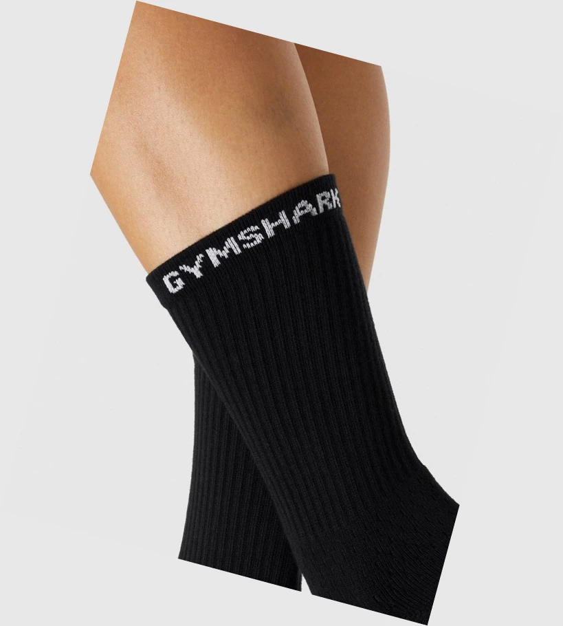 Gymshark Premium Logo 1pk Naisten Sukat Mustat | ZUKCAE074