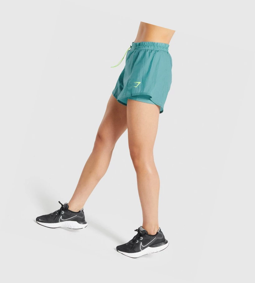 Gymshark Pulse 2 in 1 Naisten Shortsit Turkoosi | GYXRQF378