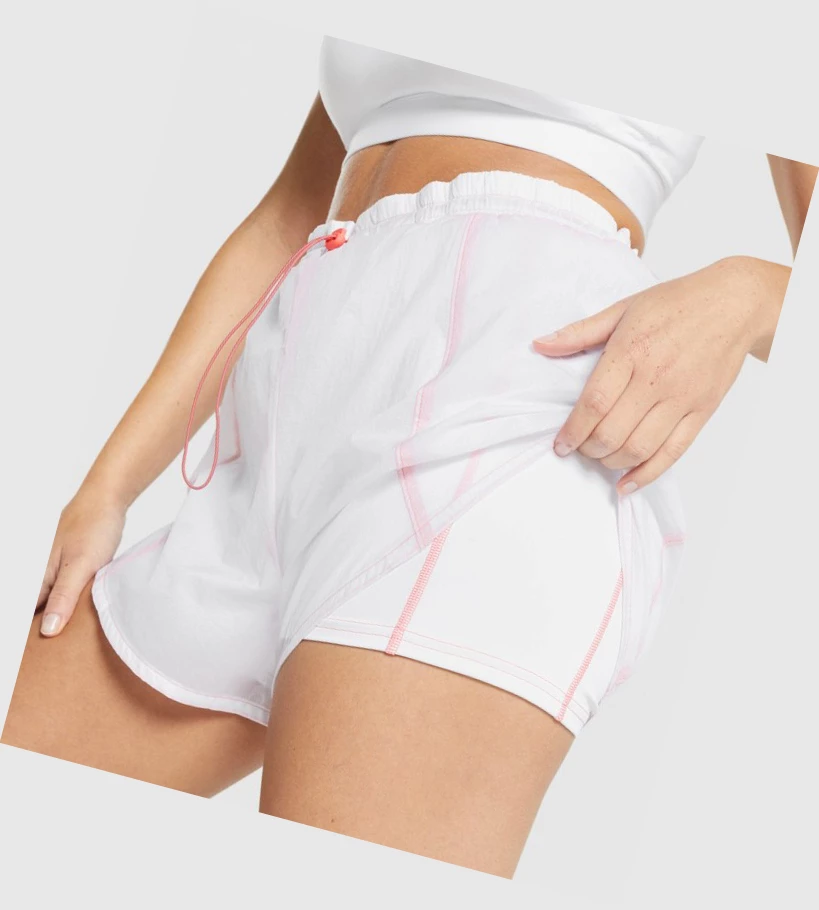 Gymshark Pulse 2 in 1 Naisten Shortsit Valkoinen | FVHWJN839