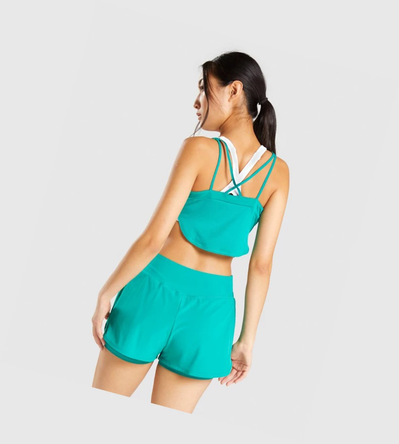 Gymshark Pulse Crop Top Naisten Puserot Vihreä | VQIWUX370