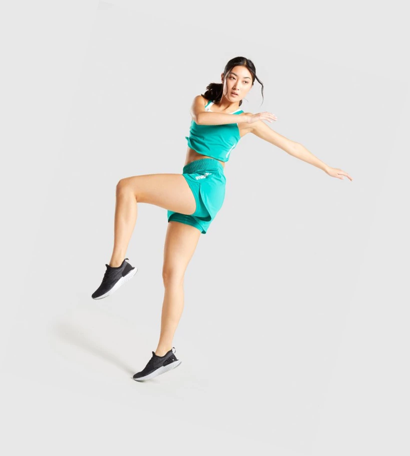 Gymshark Pulse Crop Top Naisten Puserot Vihreä | VQIWUX370