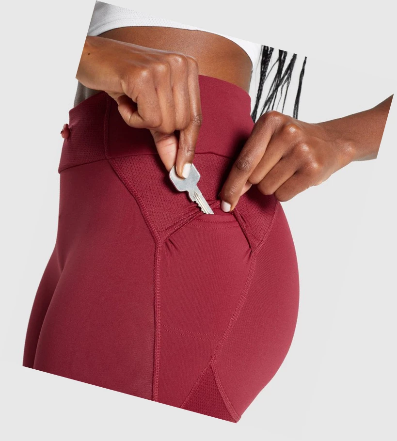 Gymshark Pulse High Waisted Naisten Leggingsit Viininpunainen | KUFMVX603