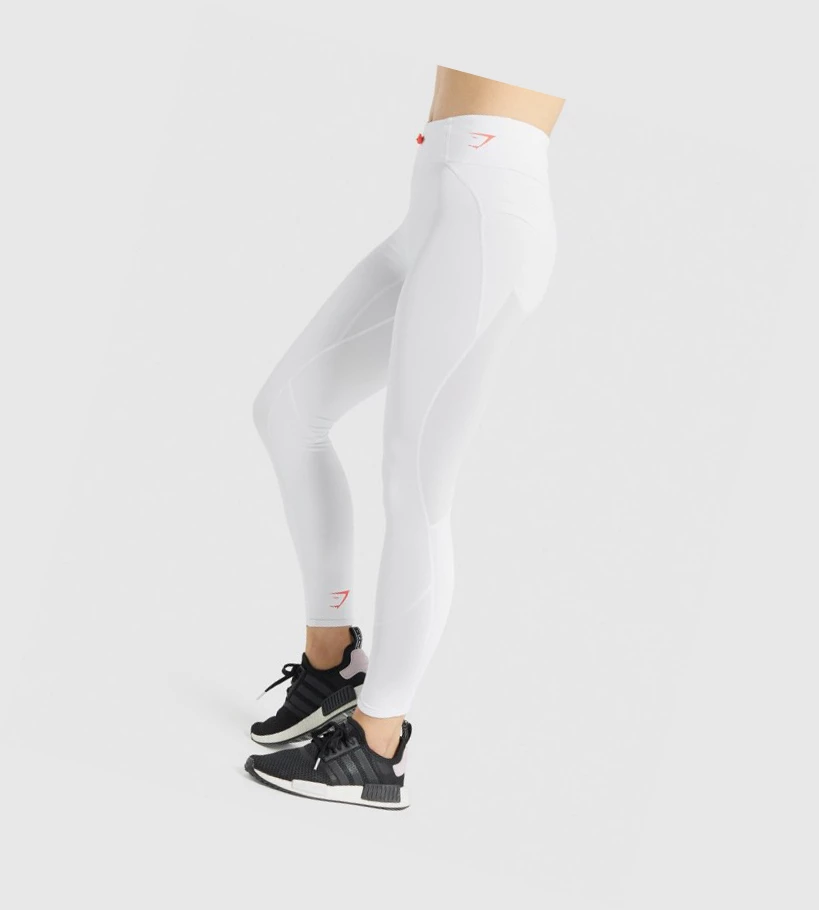 Gymshark Pulse High Waisted Naisten Leggingsit Valkoinen | NLDGCP724
