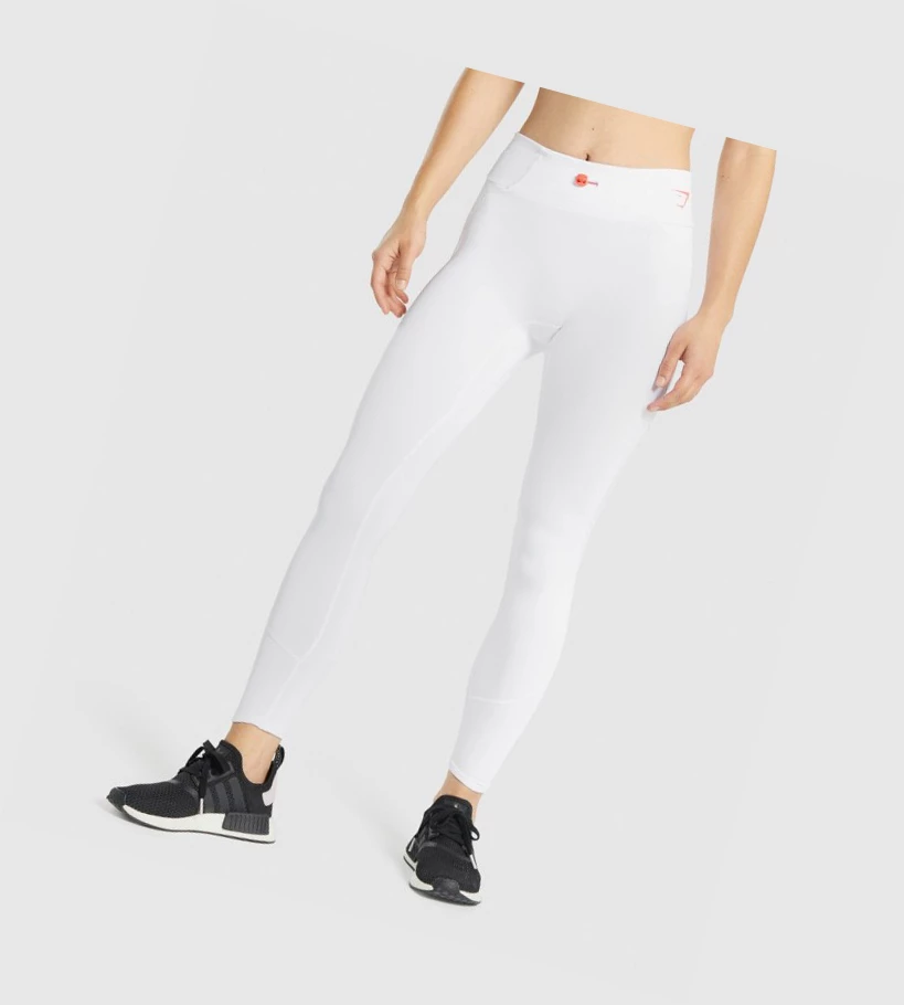 Gymshark Pulse High Waisted Naisten Leggingsit Valkoinen | NLDGCP724