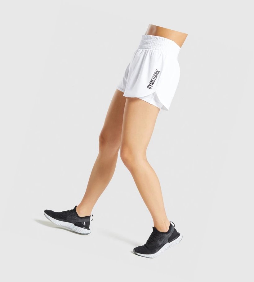 Gymshark Pulse Mid Rise Naisten Shortsit Valkoinen | CYTJAP563