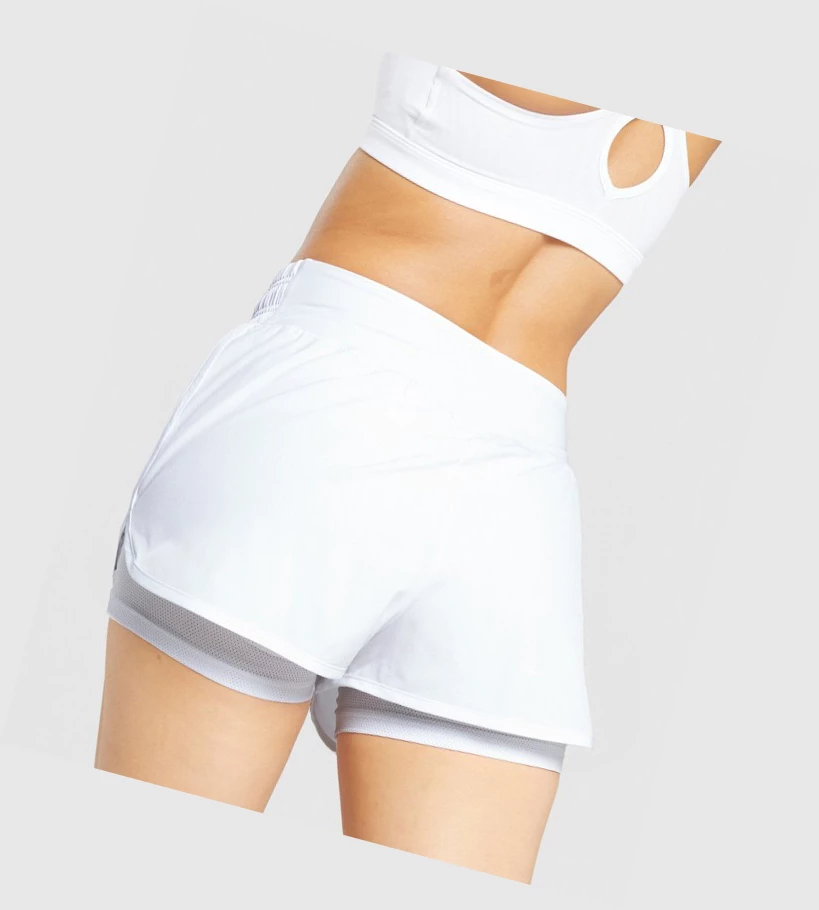 Gymshark Pulse Mid Rise Naisten Shortsit Valkoinen | CYTJAP563