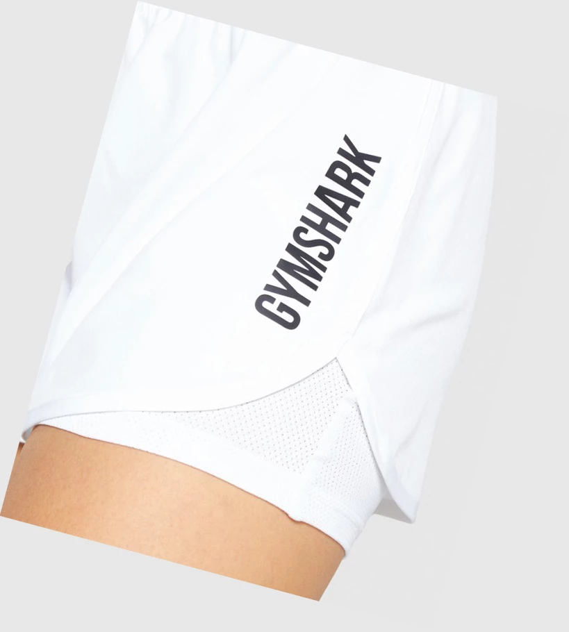 Gymshark Pulse Mid Rise Naisten Shortsit Valkoinen | CYTJAP563