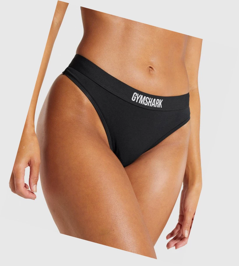 Gymshark Puuvilla Ranne Naisten Alusvaatteet Mustat | OMQCXJ173