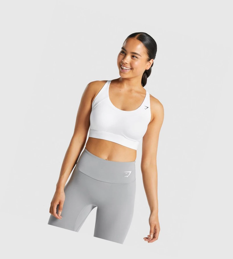 Gymshark Racer Back Koulutus Naisten Urheiluliivit Valkoinen | RMLEUH357
