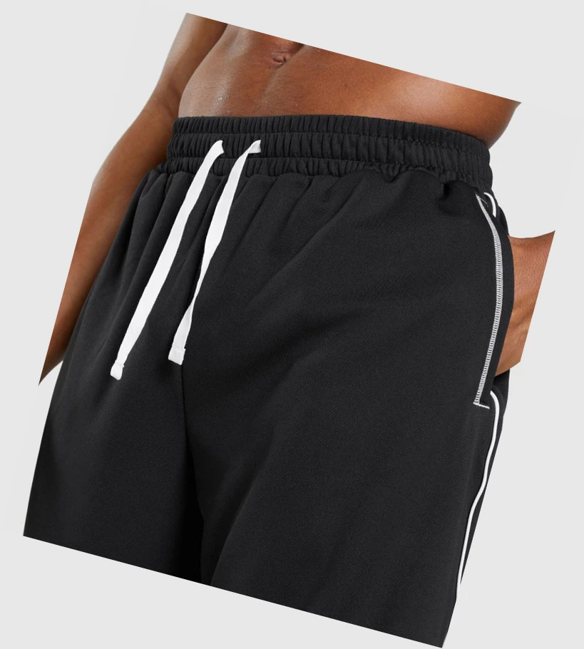Gymshark Recess Basketball Miesten Shortsit Mustat Valkoinen | BCUYJO695
