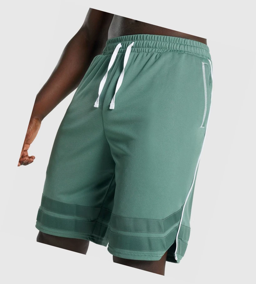 Gymshark Recess Basketball Miesten Shortsit Vihreä | WOCBVU859