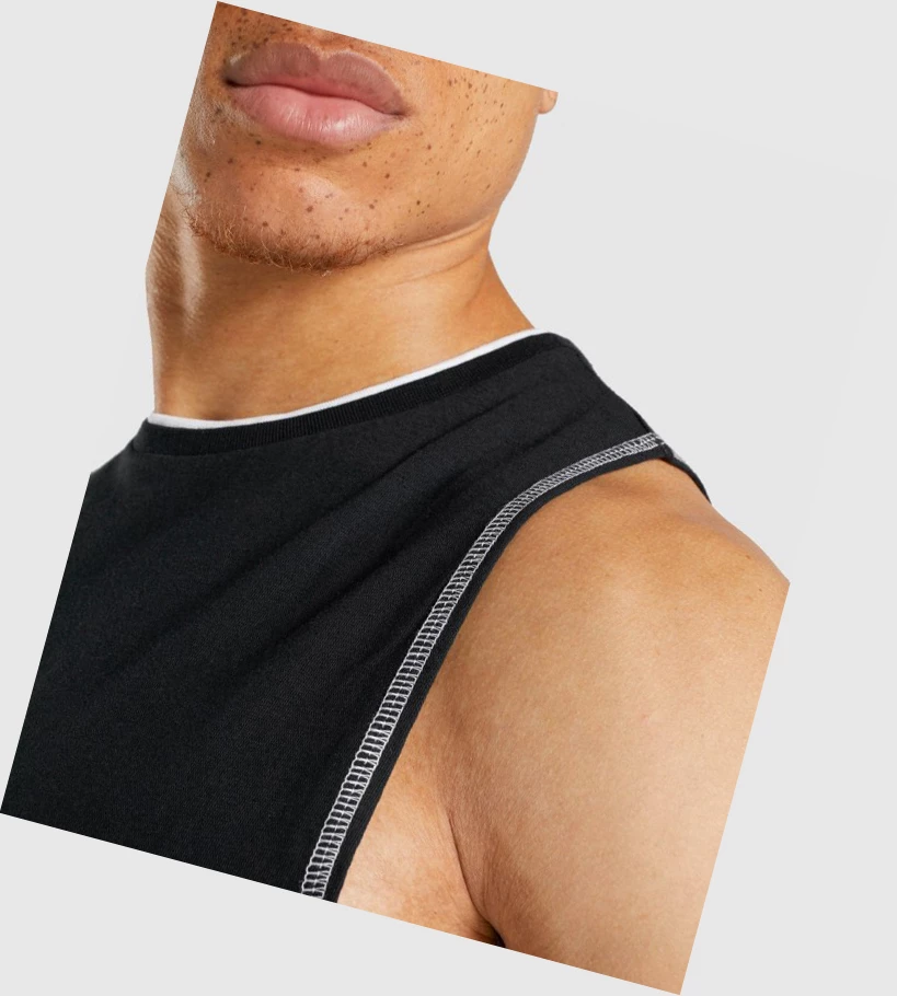 Gymshark Recess Miesten Hihaton Paita Mustat | DPMIAR028