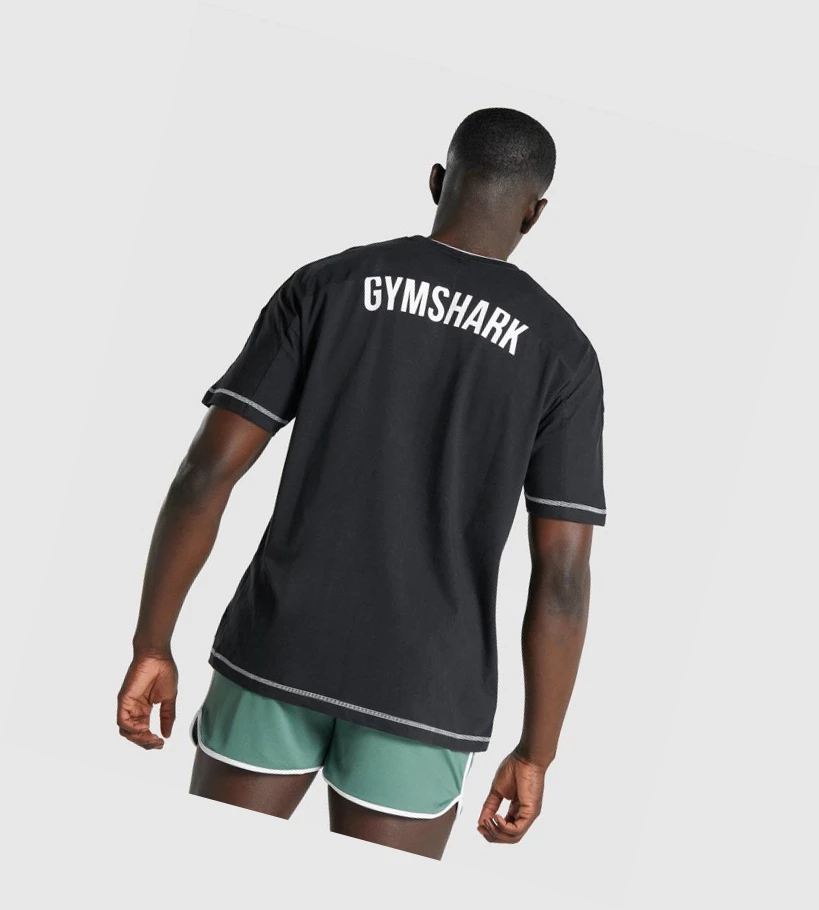 Gymshark Recess Miesten T Paidat Mustat | QXUHTP054