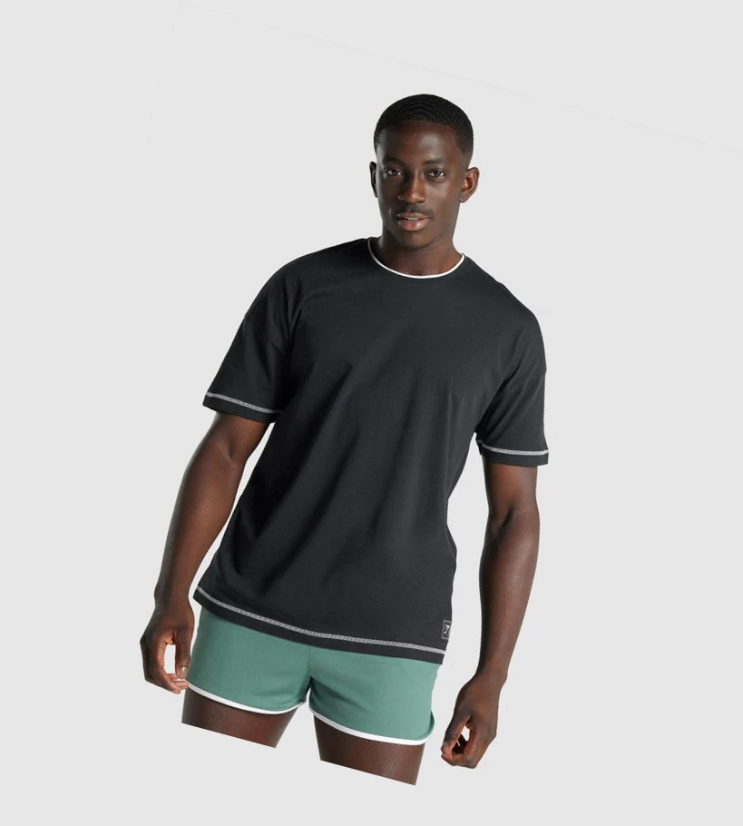 Gymshark Recess Miesten T Paidat Mustat | QXUHTP054