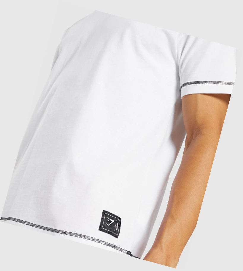 Gymshark Recess Miesten T Paidat Valkoinen | QLXFSC086