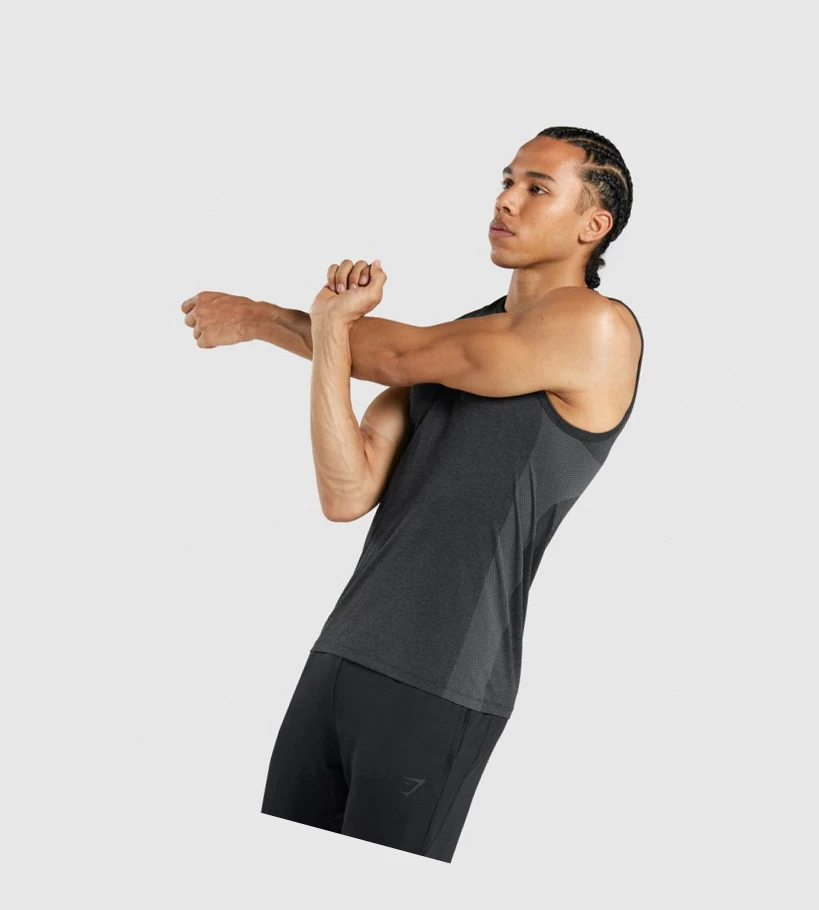 Gymshark Regulate Koulutus Miesten Hihaton Paita Mustat | EHMBKG536