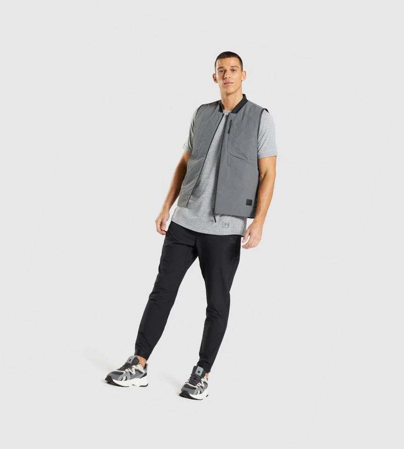 Gymshark Retake Seamless Miesten T Paidat Vaaleanharmaat Mustat | UPCZJE601