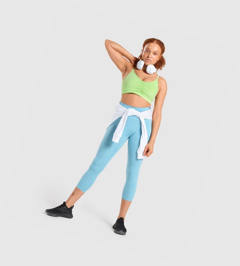 Gymshark Ruched Koulutus Naisten Urheiluliivit Vihreä | GXRKIE649