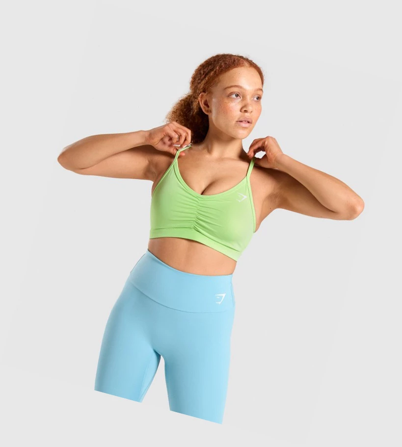 Gymshark Ruched Koulutus Naisten Urheiluliivit Vihreä | GXRKIE649
