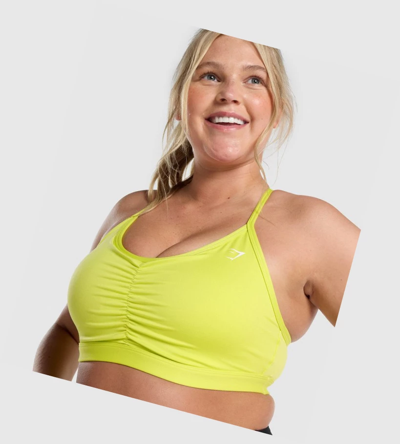 Gymshark Ruched Koulutus Naisten Urheiluliivit Keltainen | PIDXQV436