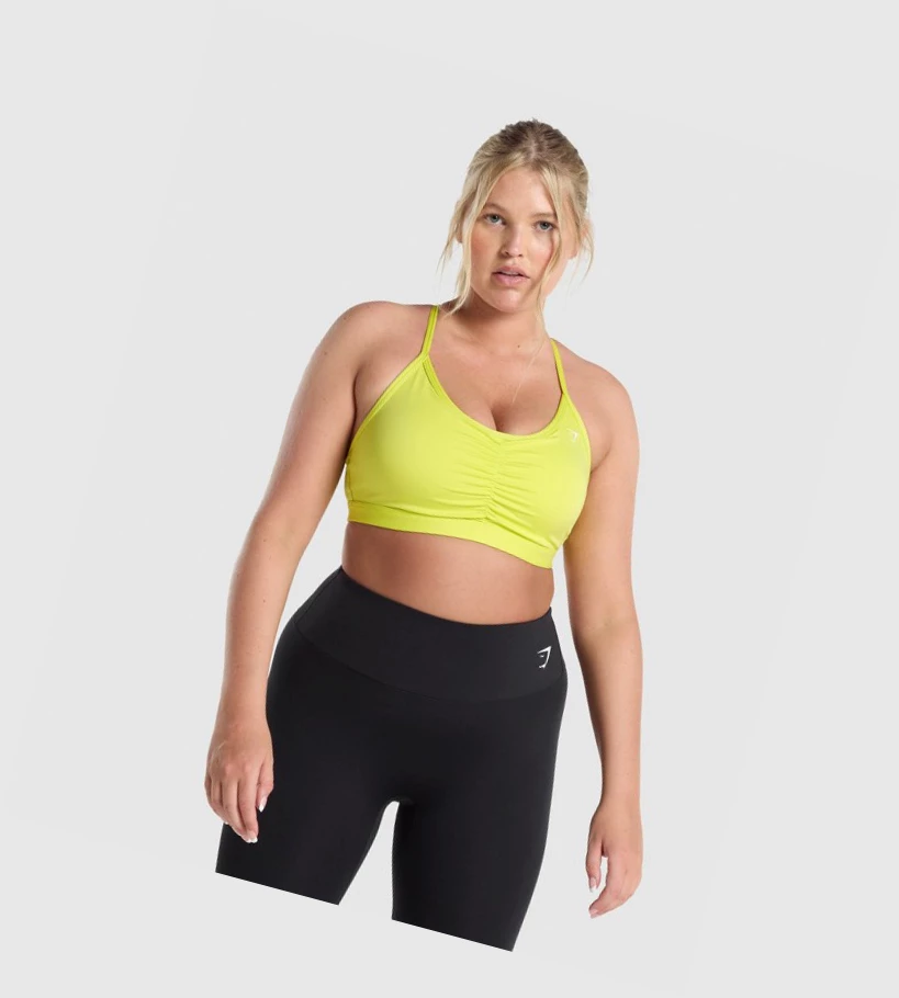 Gymshark Ruched Koulutus Naisten Urheiluliivit Keltainen | PIDXQV436
