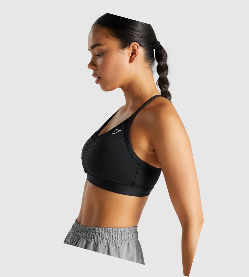 Gymshark Ruched Koulutus Naisten Urheiluliivit Mustat | WCBOQF893