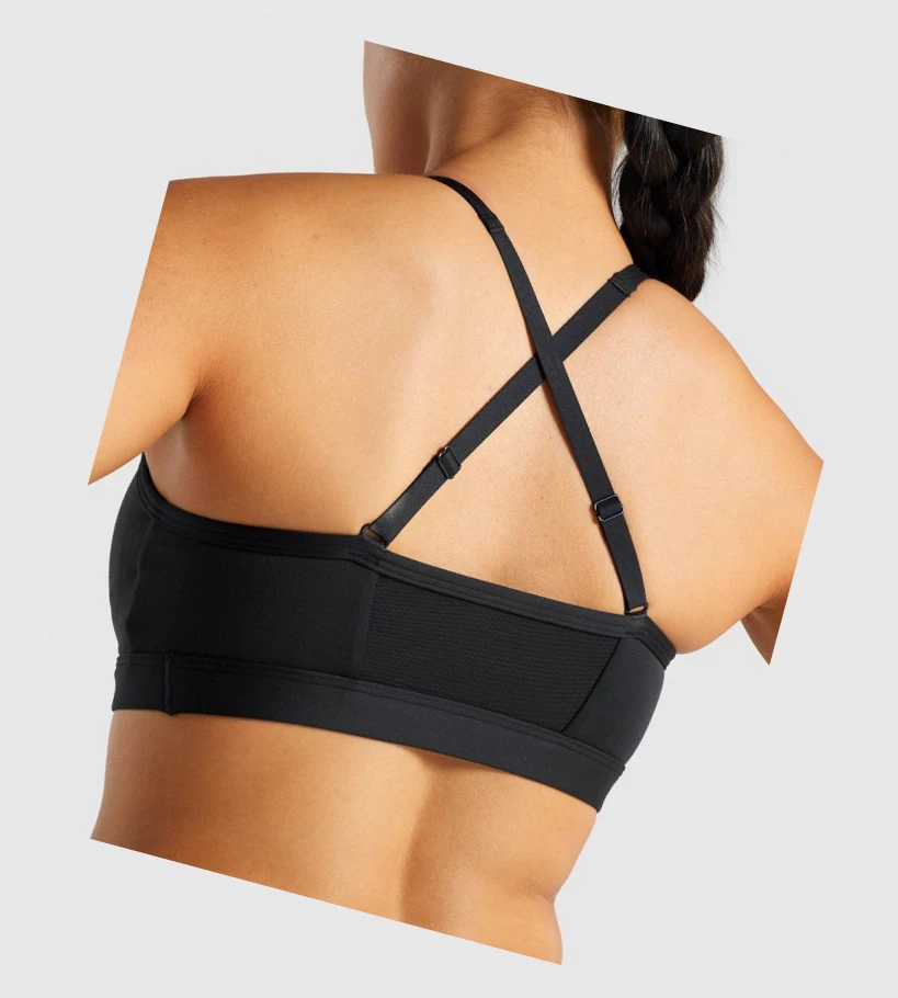 Gymshark Ruched Koulutus Naisten Urheiluliivit Mustat | WCBOQF893