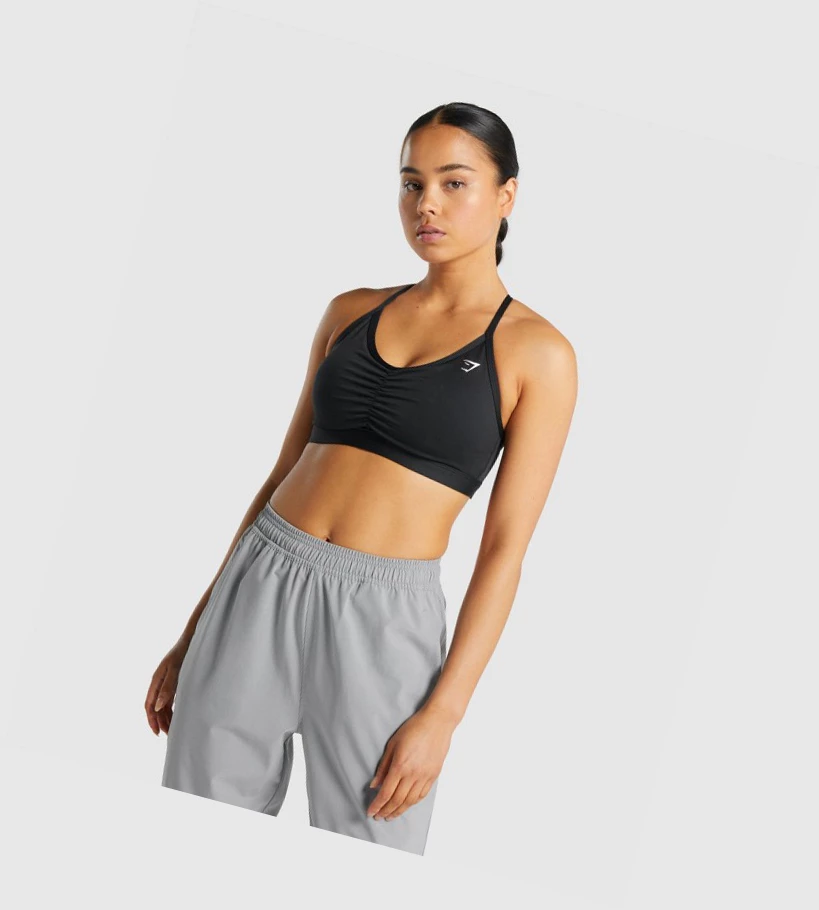 Gymshark Ruched Koulutus Naisten Urheiluliivit Mustat | WCBOQF893