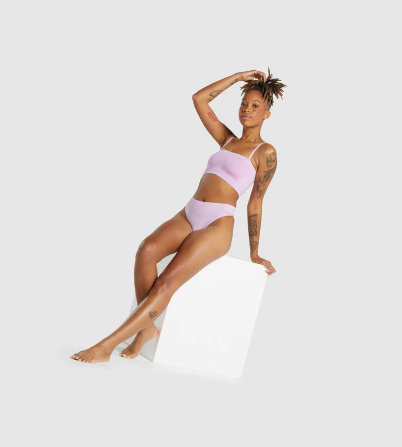 Gymshark Seamless Bandeau Naisten Alusvaatteet Vaaleanpinkki | VWOGCL817